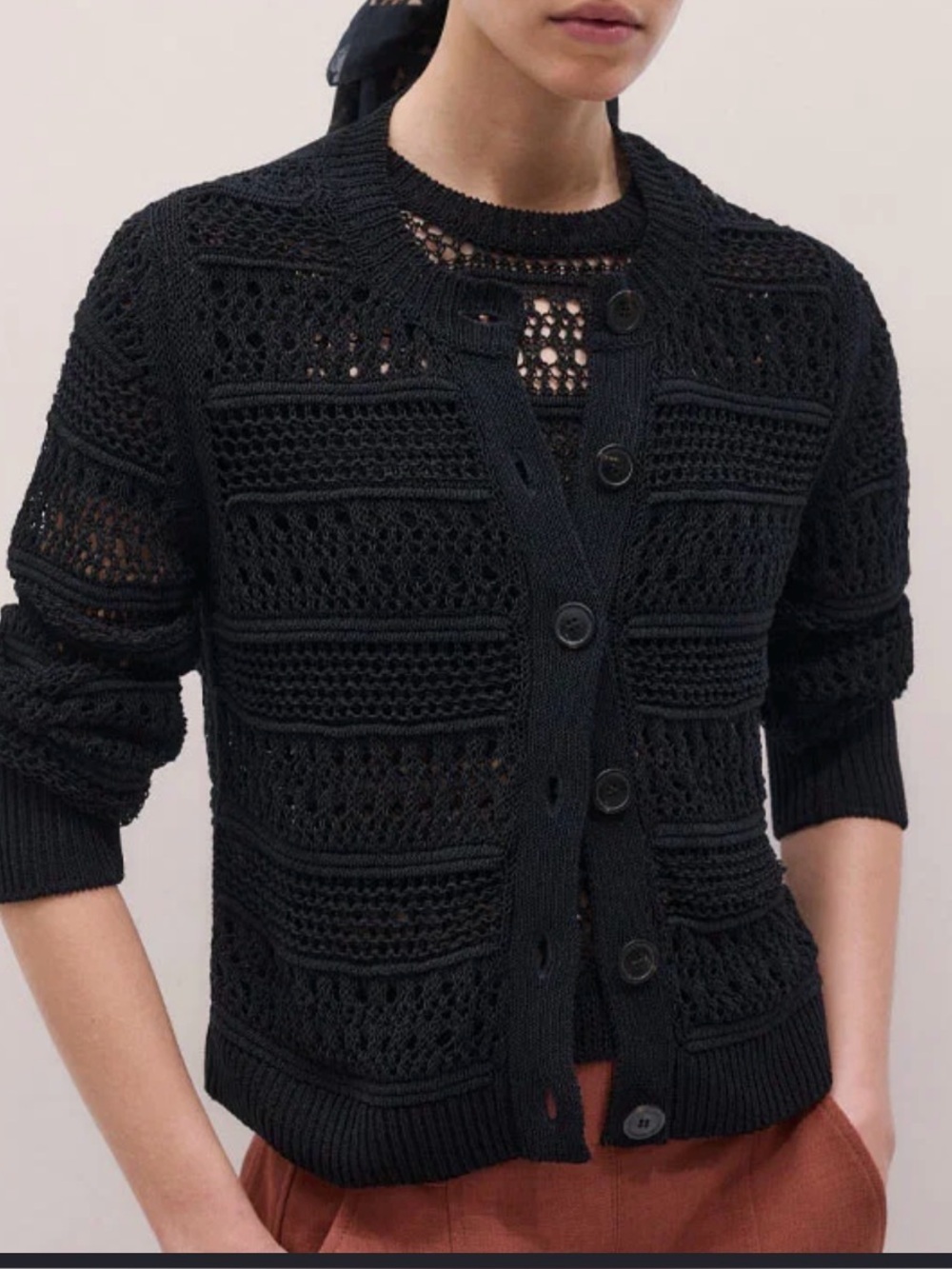 ME+EM Linear Knit cardigan S
